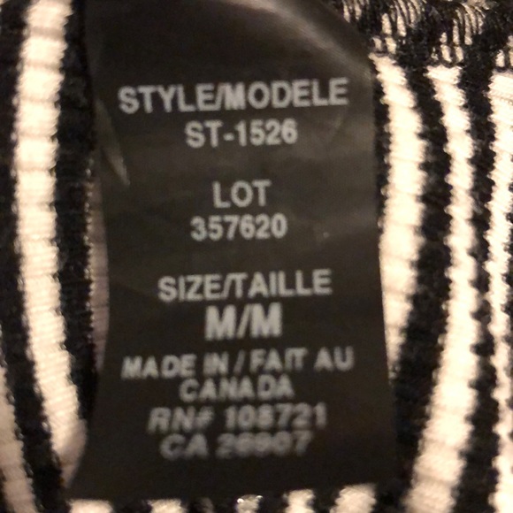 3/$25 - Retroluxe black/white striped turtleneck - Picture 7 of 7